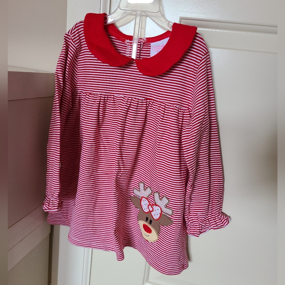 Stitchy Fish Striped Reindeer Tunic